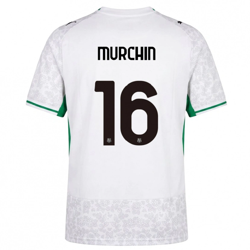 Danxen Bambino Maglia Adrian Murchin #16 Bianco Nero Verde Kit Gara Away 2026/27 Maglietta