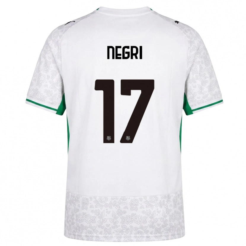 Danxen Bambino Maglia Gabriele Negri #17 Bianco Nero Verde Kit Gara Away 2026/27 Maglietta