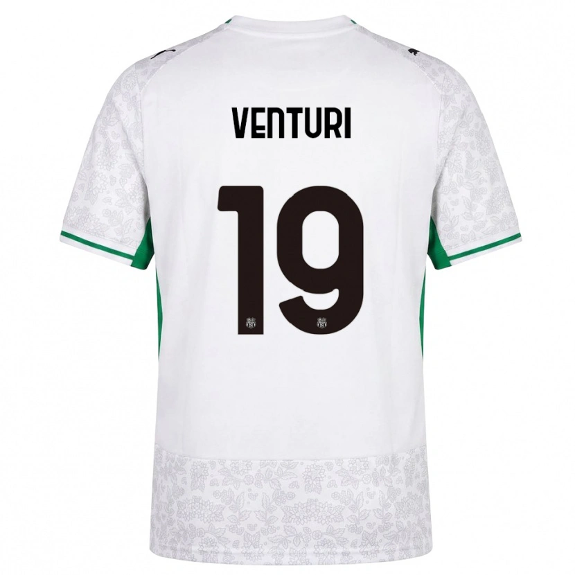Danxen Bambino Maglia Luca Venturi #19 Bianco Nero Verde Kit Gara Away 2026/27 Maglietta