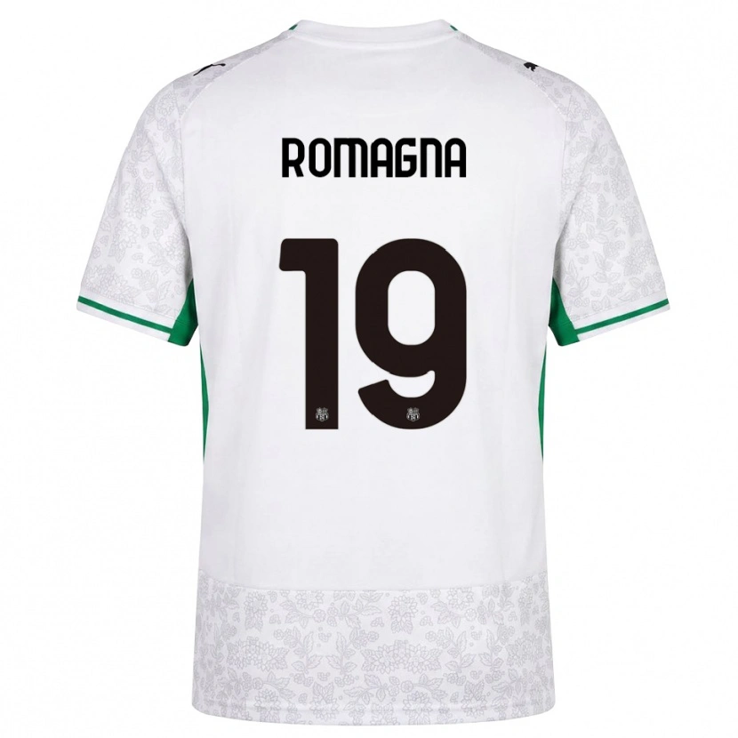 Danxen Bambino Maglia Filippo Romagna #19 Bianco Nero Verde Kit Gara Away 2026/27 Maglietta