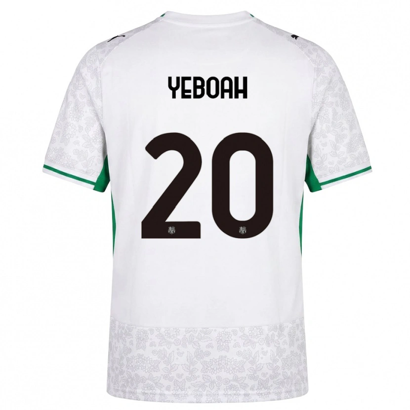 Danxen Bambino Maglia Daniel Yeboah #20 Bianco Nero Verde Kit Gara Away 2026/27 Maglietta