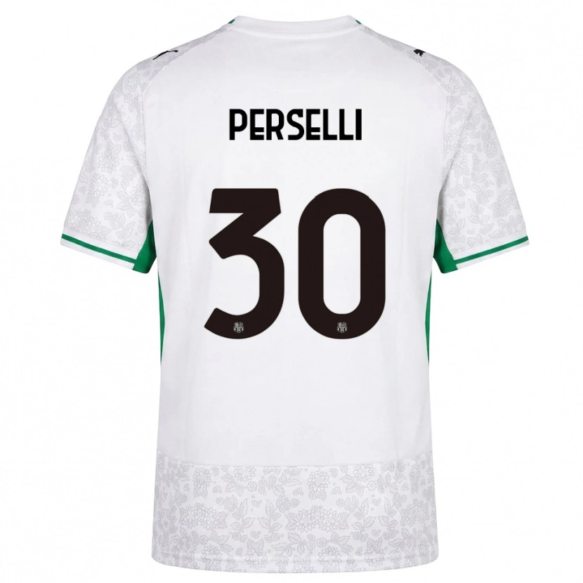 Danxen Bambino Maglia Manuela Perselli #30 Bianco Nero Verde Kit Gara Away 2026/27 Maglietta