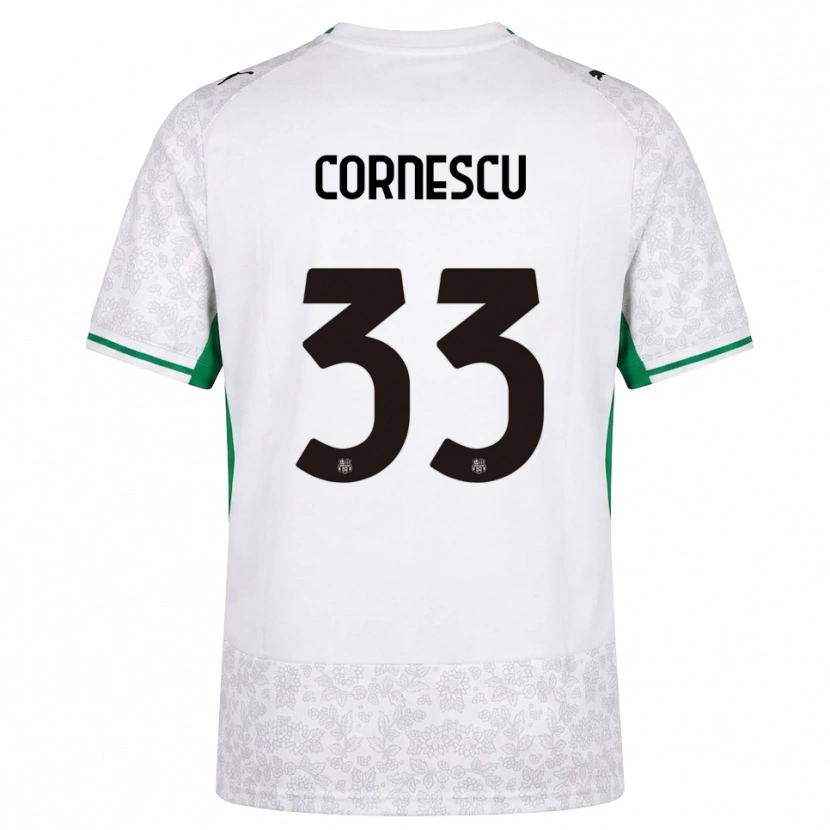 Danxen Bambino Maglia Iustin Cornescu #33 Bianco Nero Verde Kit Gara Away 2026/27 Maglietta