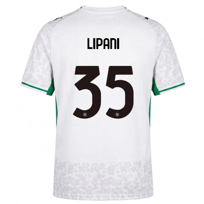 Danxen Bambino Maglia Luca Lipani #35 Bianco Nero Verde Kit Gara Away 2026/27 Maglietta