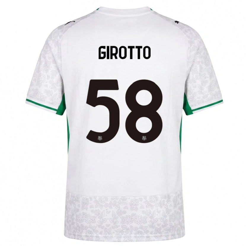 Danxen Bambino Maglia Emma Girotto #58 Bianco Nero Verde Kit Gara Away 2026/27 Maglietta