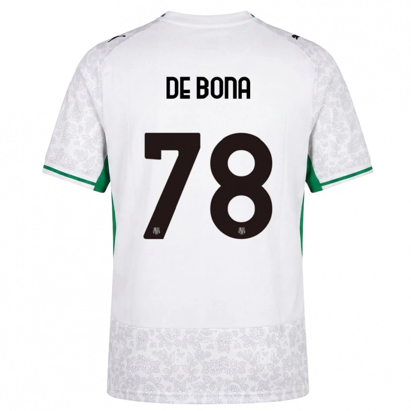 Danxen Bambino Maglia Francesca De Bona #78 Bianco Nero Verde Kit Gara Away 2026/27 Maglietta