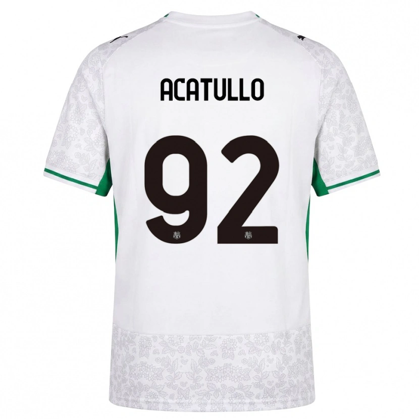 Danxen Bambino Maglia Cristian Acatullo #92 Bianco Nero Verde Kit Gara Away 2026/27 Maglietta