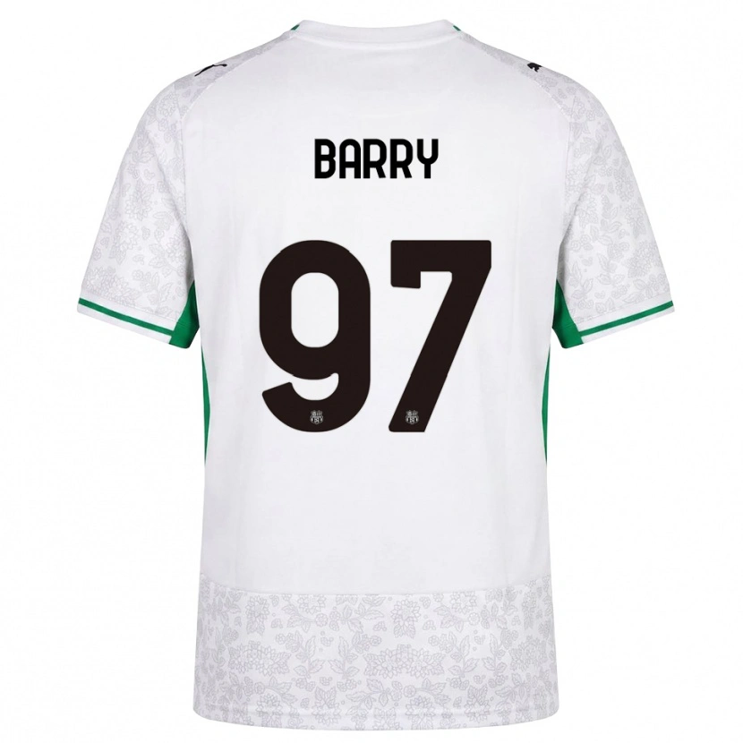 Danxen Bambino Maglia Omar Barry #97 Bianco Nero Verde Kit Gara Away 2026/27 Maglietta