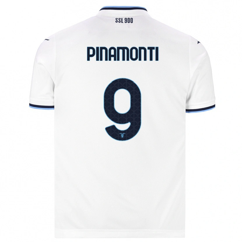 Danxen Bambino Maglia Andrea Pinamonti #9 Bianco Blu Navy Kit Gara Away 2026/27 Maglietta