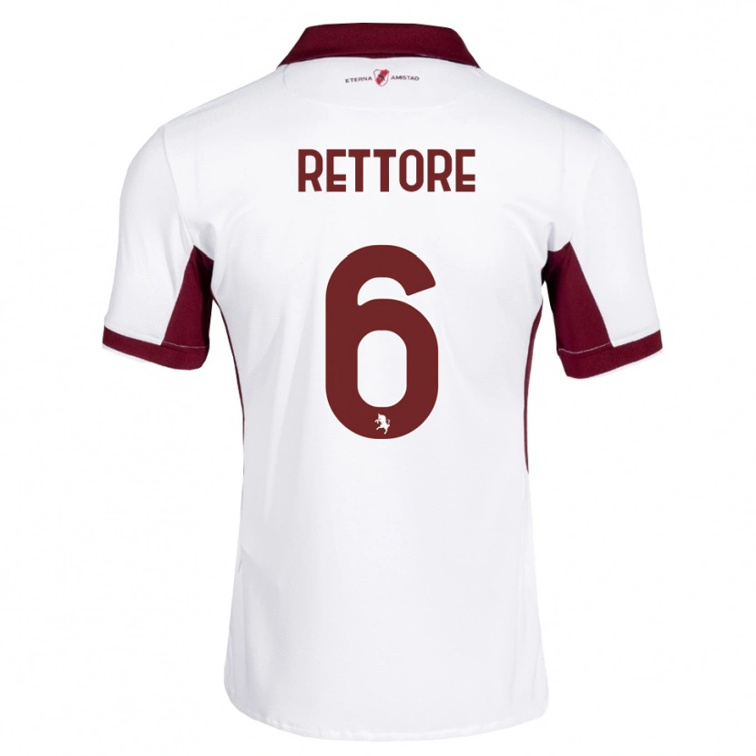 Danxen Bambino Maglia Mirko Rettore #6 Borgogna Bianco Rosso Kit Gara Away 2026/27 Maglietta