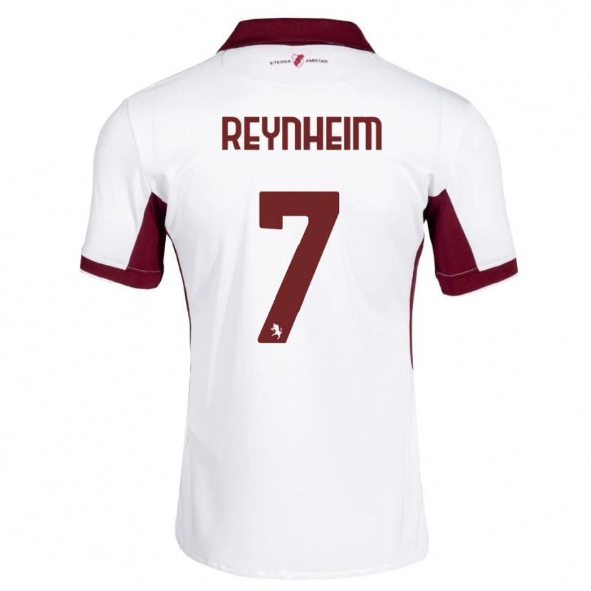 Danxen Bambino Maglia Dávid Reynheim #7 Borgogna Bianco Rosso Kit Gara Away 2026/27 Maglietta
