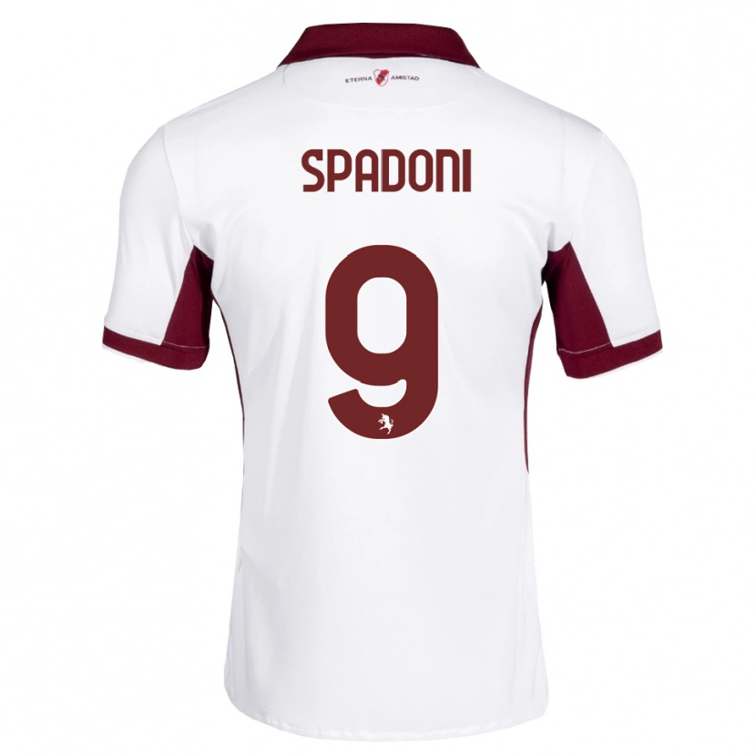 Danxen Bambino Maglia Arthur Spadoni #9 Borgogna Bianco Rosso Kit Gara Away 2026/27 Maglietta