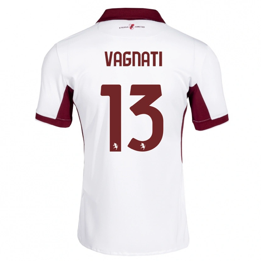 Danxen Bambino Maglia Manuel Vagnati #13 Borgogna Bianco Rosso Kit Gara Away 2026/27 Maglietta
