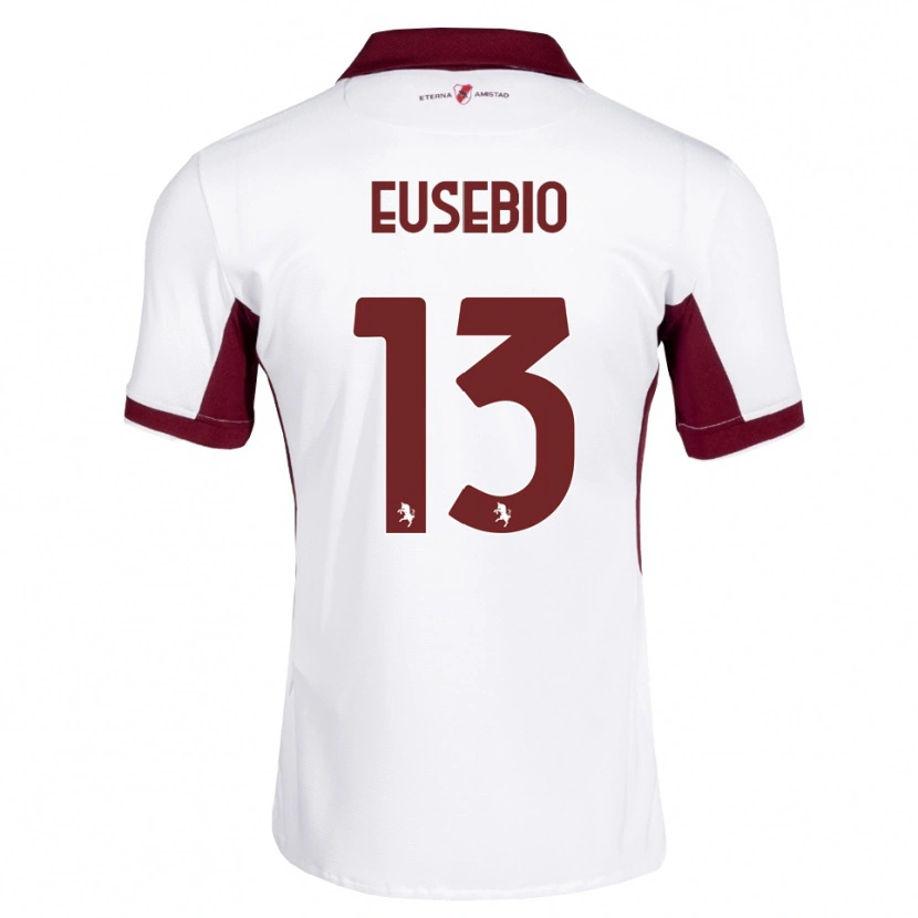 Danxen Bambino Maglia Chiara Eusebio #13 Borgogna Bianco Rosso Kit Gara Away 2026/27 Maglietta