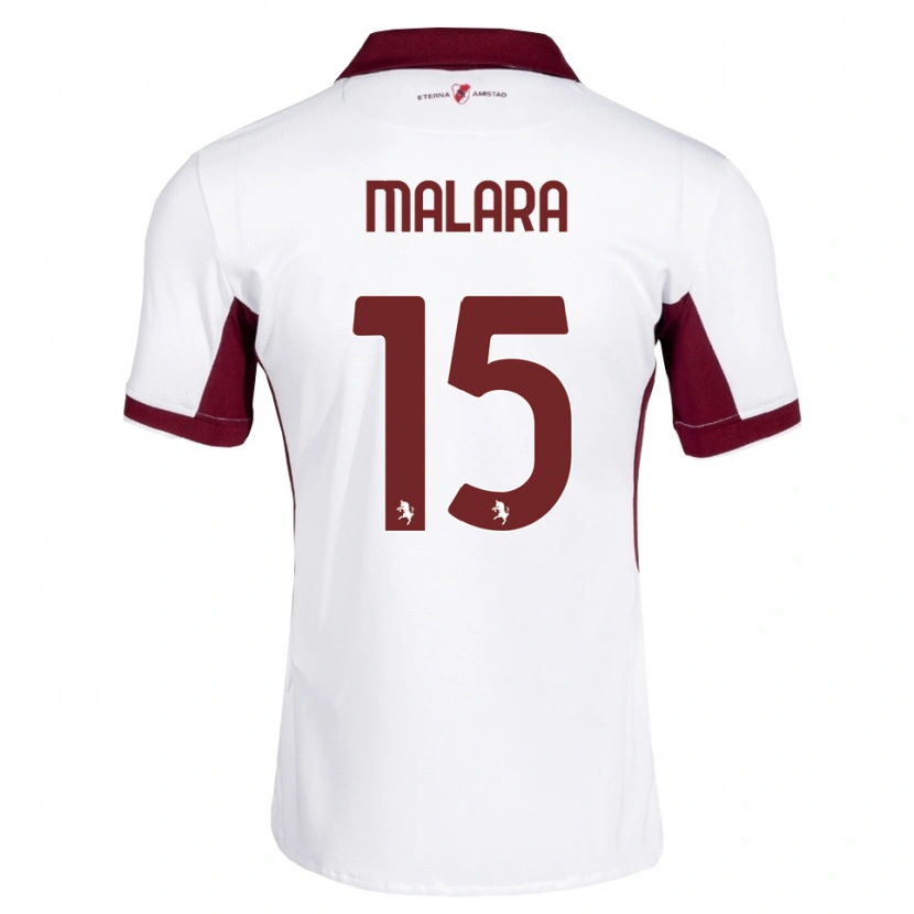 Danxen Bambino Maglia Sara Malara #15 Borgogna Bianco Rosso Kit Gara Away 2026/27 Maglietta