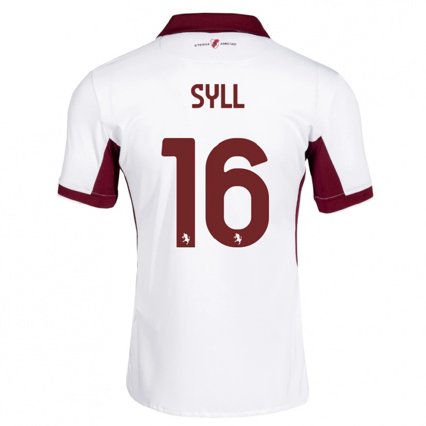 Danxen Bambino Maglia Omar Syll #16 Borgogna Bianco Rosso Kit Gara Away 2026/27 Maglietta