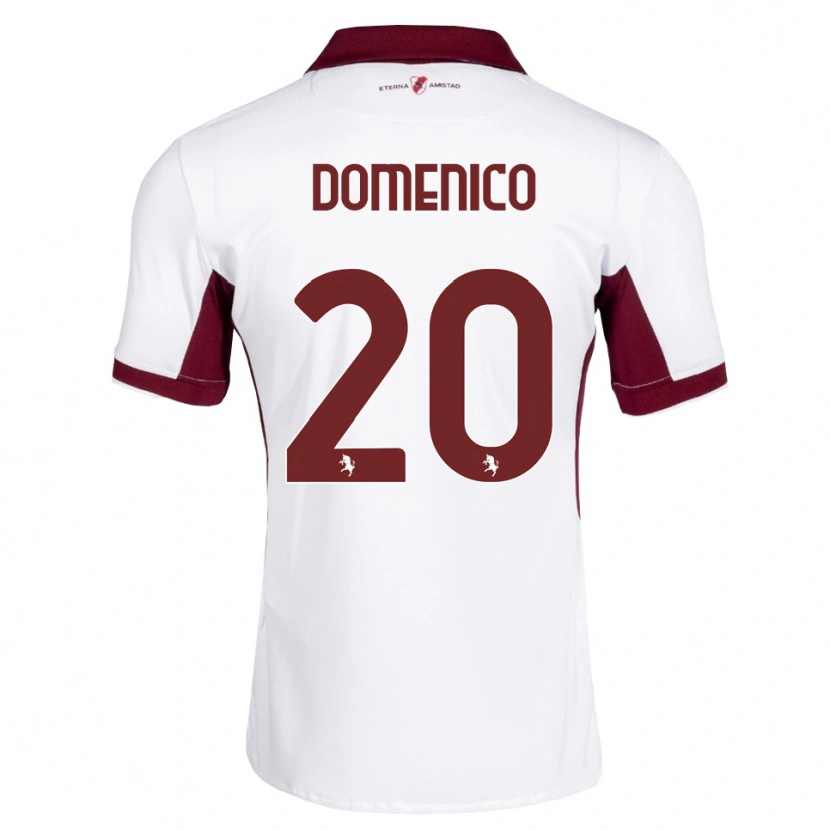 Danxen Bambino Maglia Domenico Gai #20 Borgogna Bianco Rosso Kit Gara Away 2026/27 Maglietta