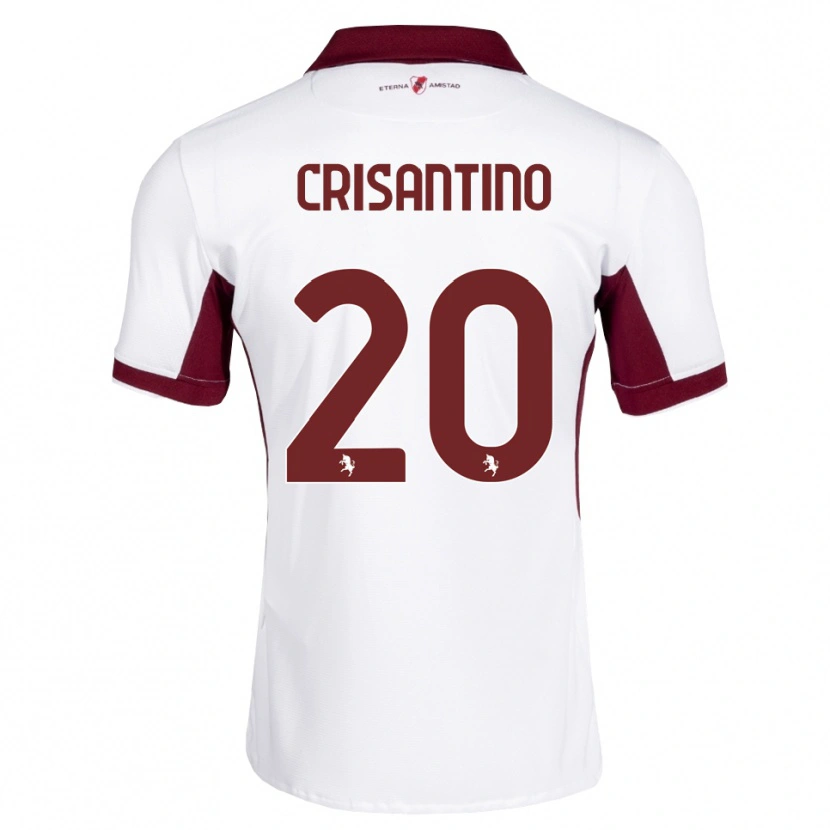 Danxen Bambino Maglia Giulia Crisantino #20 Borgogna Bianco Rosso Kit Gara Away 2026/27 Maglietta
