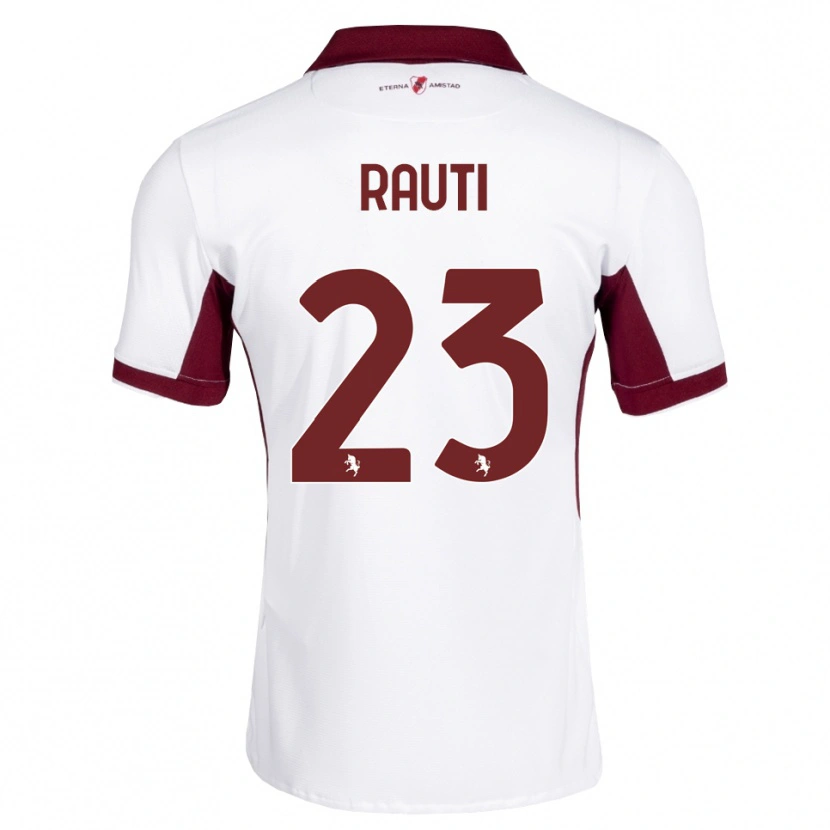 Danxen Bambino Maglia Nicola Rauti #23 Borgogna Bianco Rosso Kit Gara Away 2026/27 Maglietta