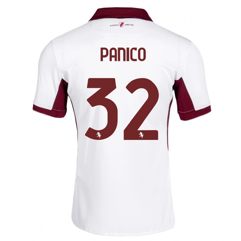 Danxen Bambino Maglia Patrizia Panico #32 Borgogna Bianco Rosso Kit Gara Away 2026/27 Maglietta