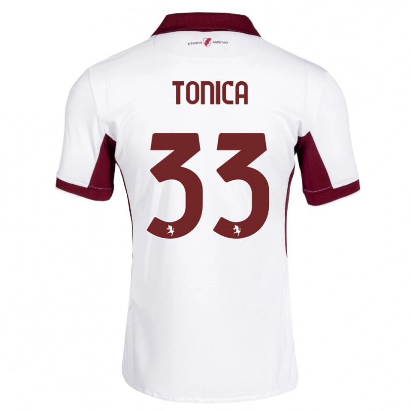 Danxen Bambino Maglia Daniel Tonica #33 Borgogna Bianco Rosso Kit Gara Away 2026/27 Maglietta