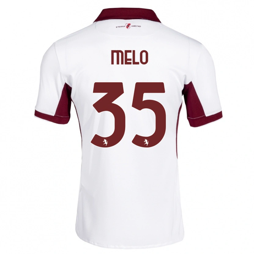 Danxen Bambino Maglia Rafael Melo #35 Borgogna Bianco Rosso Kit Gara Away 2026/27 Maglietta