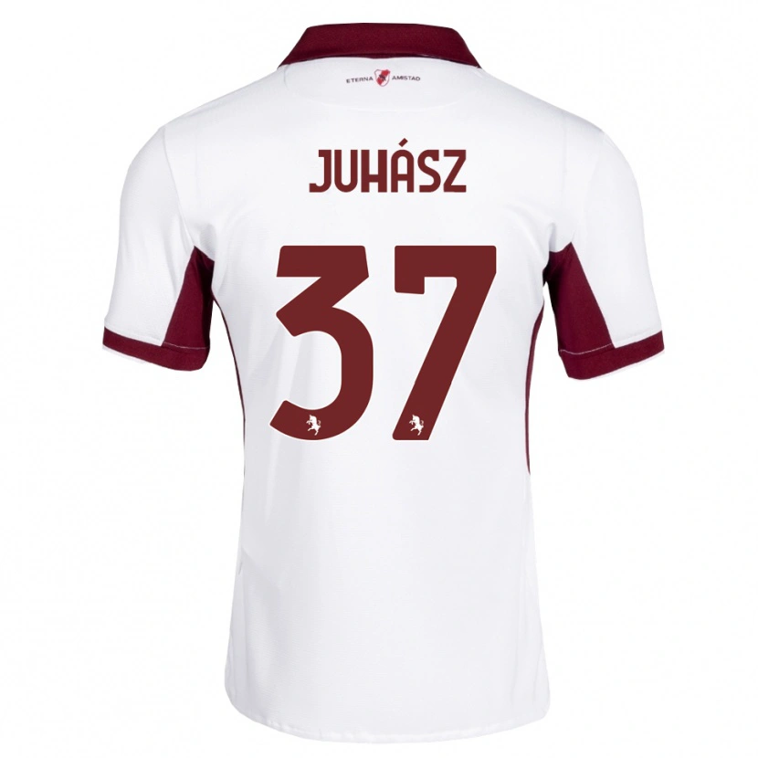 Danxen Bambino Maglia Martin Juhász #37 Borgogna Bianco Rosso Kit Gara Away 2026/27 Maglietta