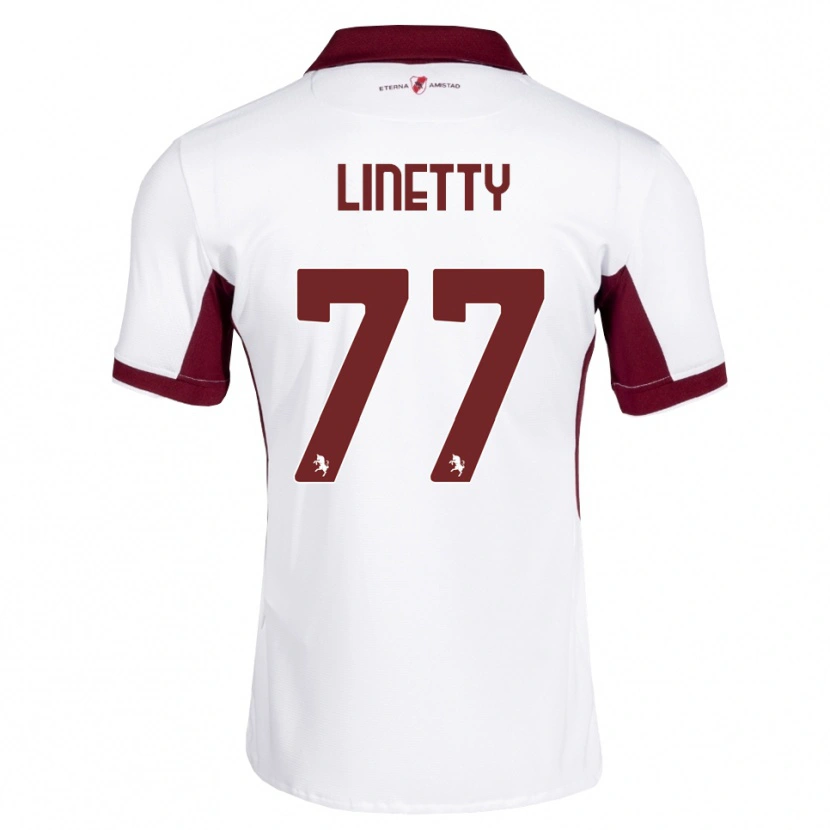 Danxen Bambino Maglia Karol Linetty #77 Borgogna Bianco Rosso Kit Gara Away 2026/27 Maglietta