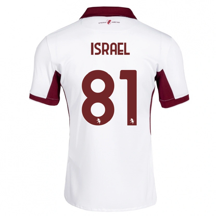 Danxen Bambino Maglia Franco Israel #81 Borgogna Bianco Rosso Kit Gara Away 2026/27 Maglietta