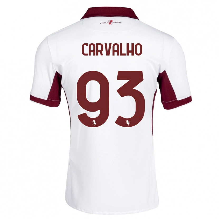 Danxen Bambino Maglia Lorenzo Carvalho #93 Borgogna Bianco Rosso Kit Gara Away 2026/27 Maglietta