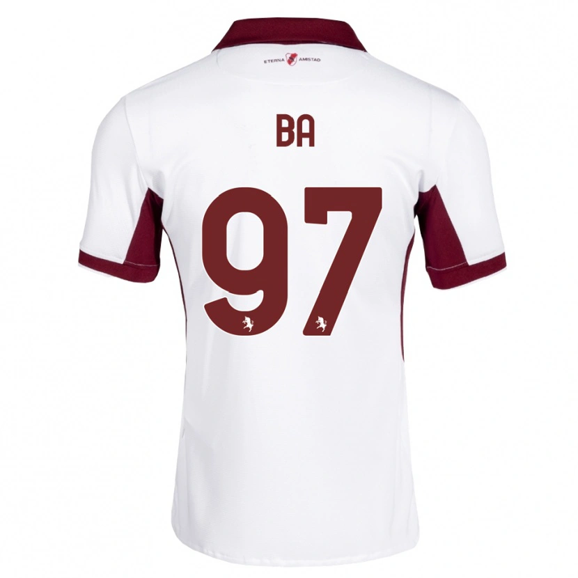 Danxen Bambino Maglia El-Hadji Ba #97 Borgogna Bianco Rosso Kit Gara Away 2026/27 Maglietta