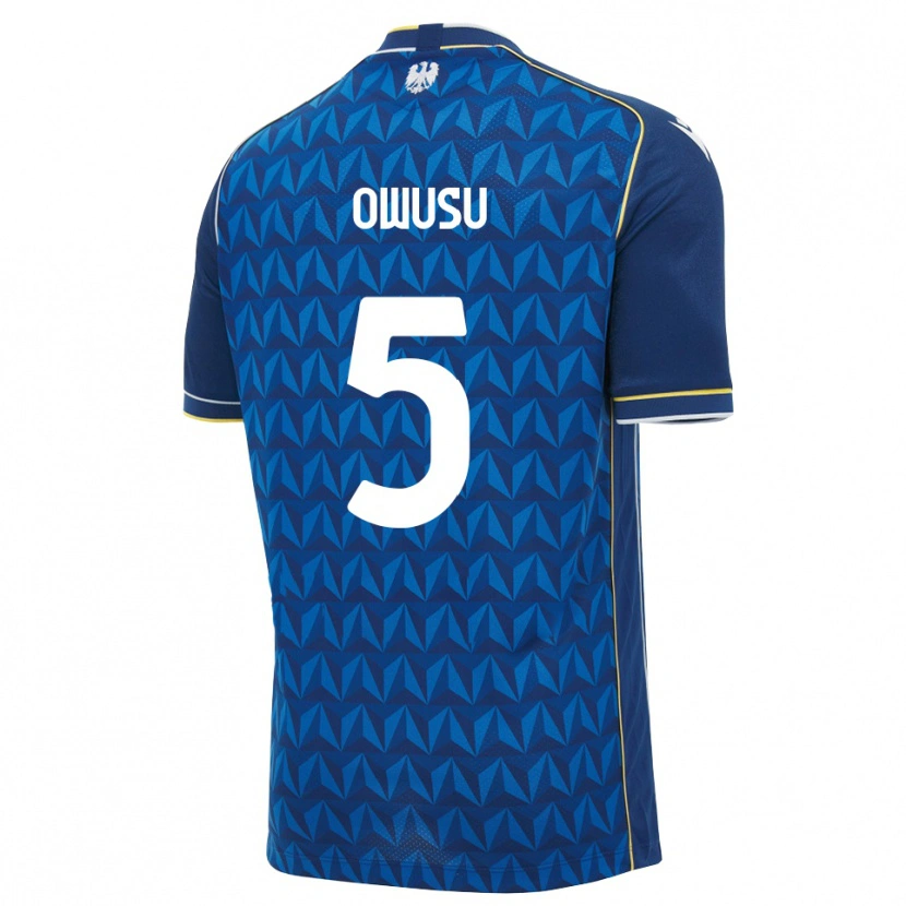 Danxen Bambino Maglia Robert Owusu #5 Blu Reale Blu Bianco Kit Gara Away 2026/27 Maglietta