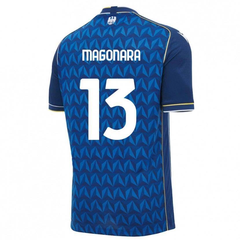 Danxen Bambino Maglia Matteo Magonara #13 Blu Reale Blu Bianco Kit Gara Away 2026/27 Maglietta