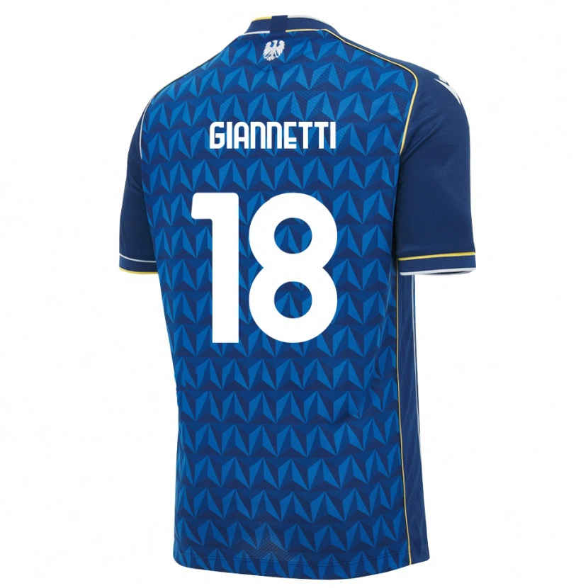 Danxen Bambino Maglia Lautaro Giannetti #18 Blu Reale Blu Bianco Kit Gara Away 2026/27 Maglietta