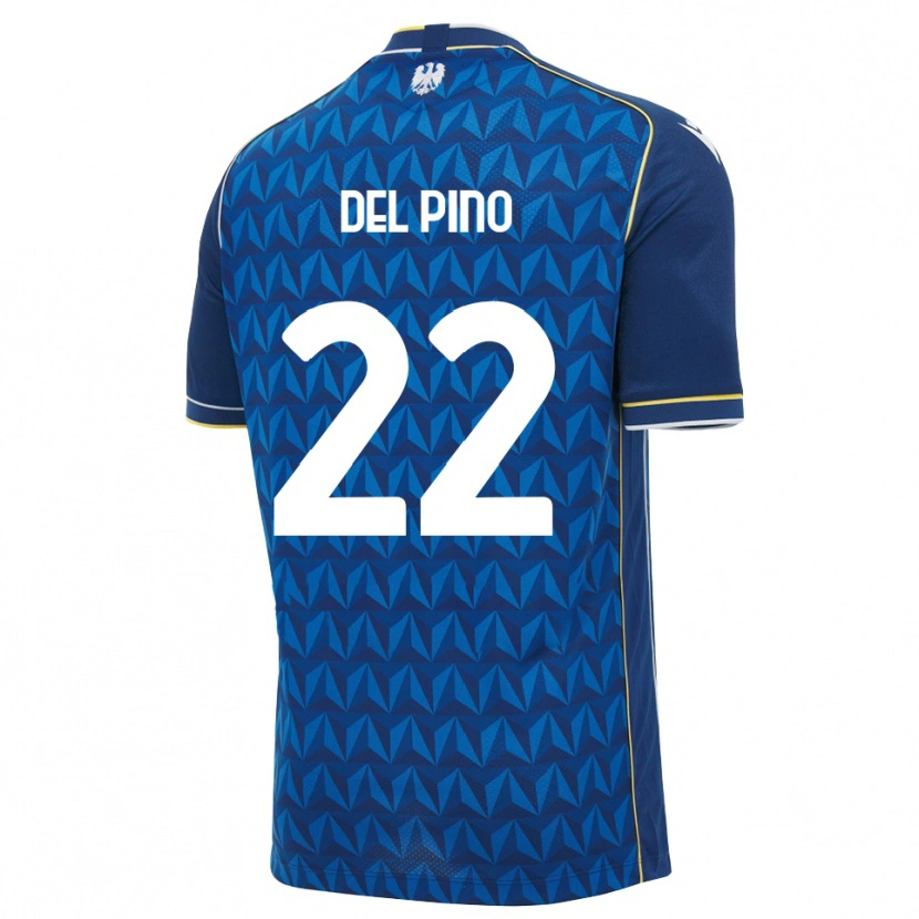 Danxen Bambino Maglia Lorenzo Del Pino #22 Blu Reale Blu Bianco Kit Gara Away 2026/27 Maglietta