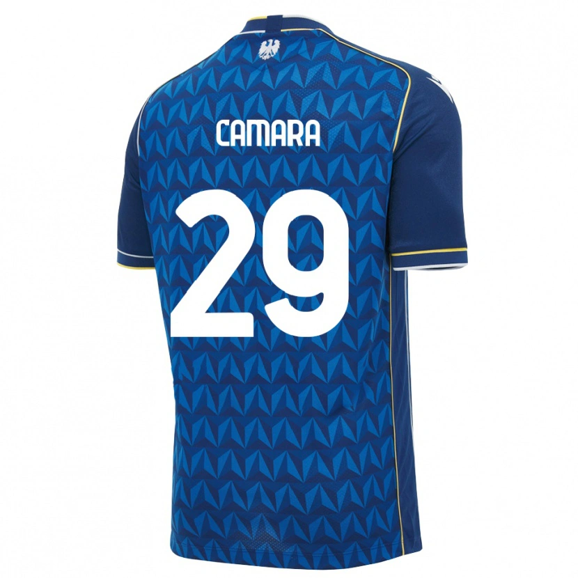 Danxen Bambino Maglia Abdoulaye Camara #29 Blu Reale Blu Bianco Kit Gara Away 2026/27 Maglietta