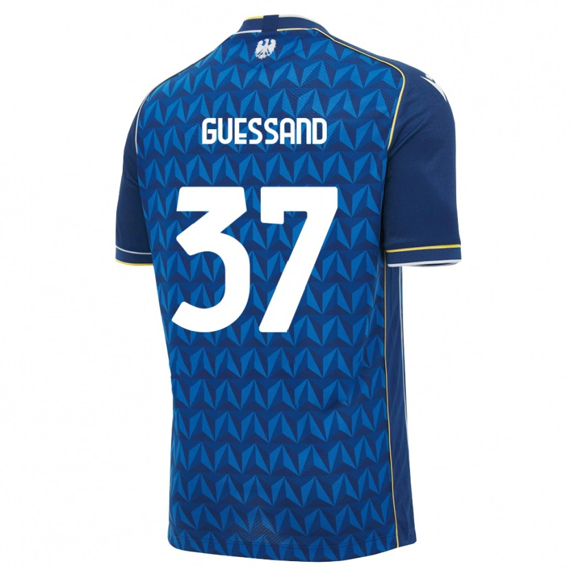 Danxen Bambino Maglia Axel Guessand #37 Blu Reale Blu Bianco Kit Gara Away 2026/27 Maglietta