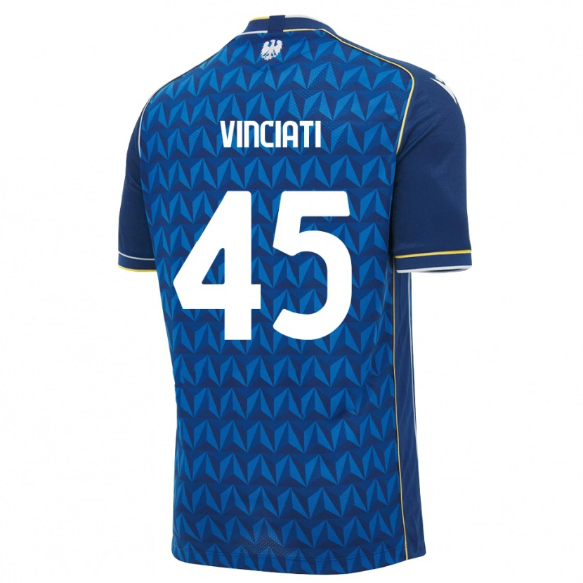 Danxen Bambino Maglia Giulio Vinciati #45 Blu Reale Blu Bianco Kit Gara Away 2026/27 Maglietta