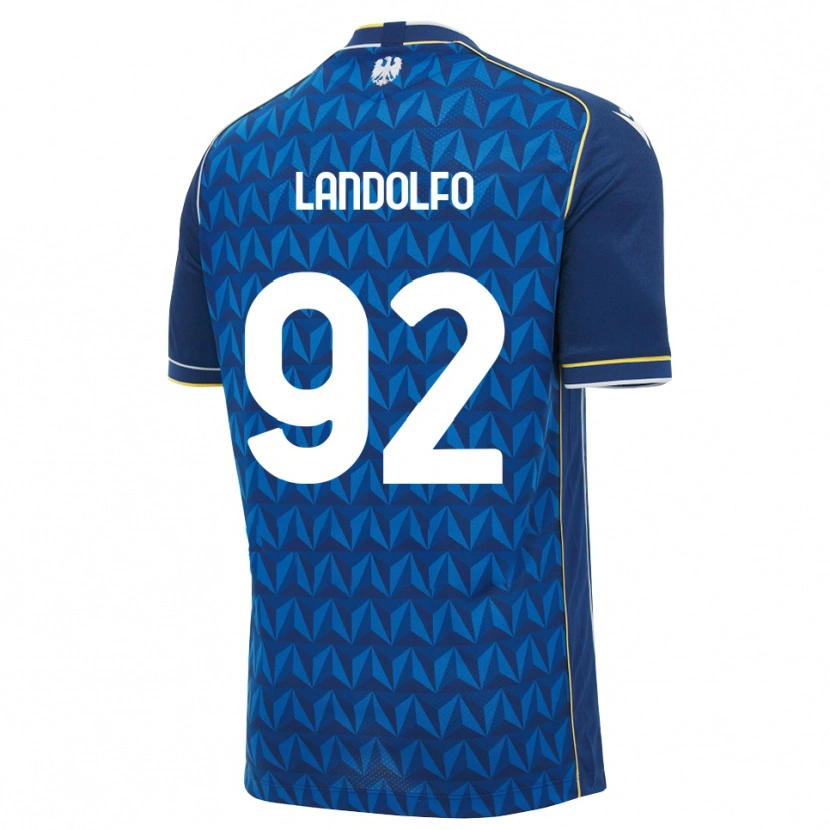 Danxen Bambino Maglia Tommaso Landolfo #92 Blu Reale Blu Bianco Kit Gara Away 2026/27 Maglietta