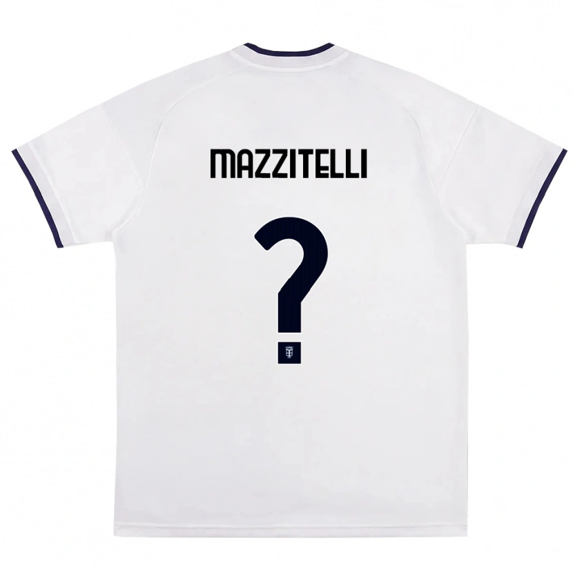 Danxen Bambino Maglia Luca Mazzitelli #0 Bianco Rosso Blu Reale Kit Gara Away 2026/27 Maglietta