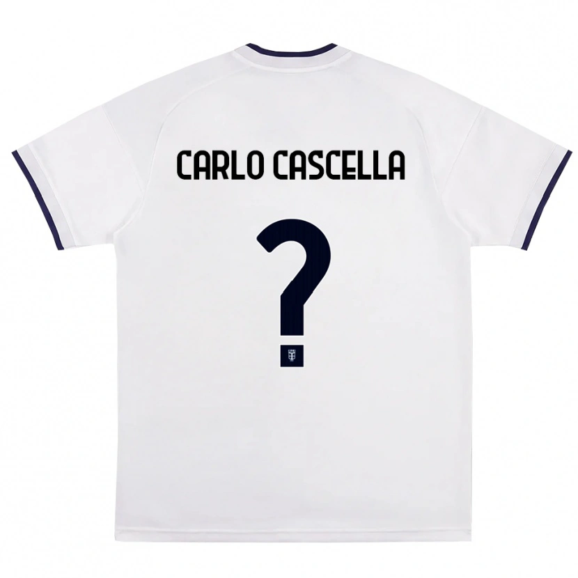 Danxen Bambino Maglia William Carlo Cascella #0 Bianco Rosso Blu Reale Kit Gara Away 2026/27 Maglietta