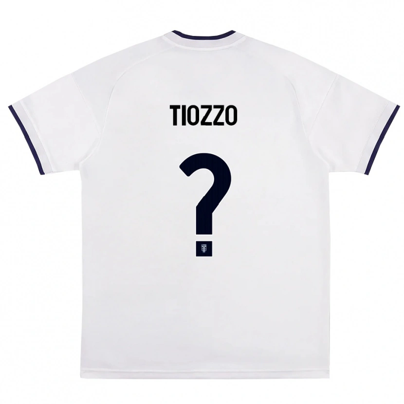 Danxen Bambino Maglia Leonardo Tiozzo #0 Bianco Rosso Blu Reale Kit Gara Away 2026/27 Maglietta