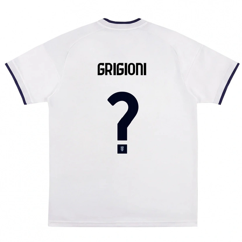 Danxen Bambino Maglia Alessandro Grigioni #0 Bianco Rosso Blu Reale Kit Gara Away 2026/27 Maglietta