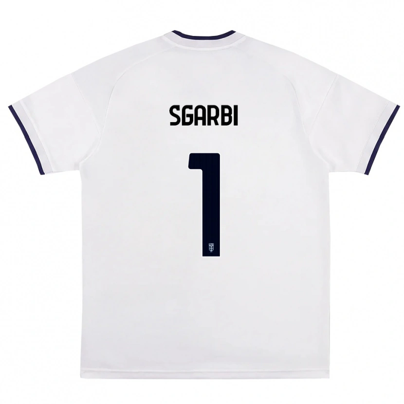 Danxen Bambino Maglia Dylan Sgarbi #1 Bianco Rosso Blu Reale Kit Gara Away 2026/27 Maglietta