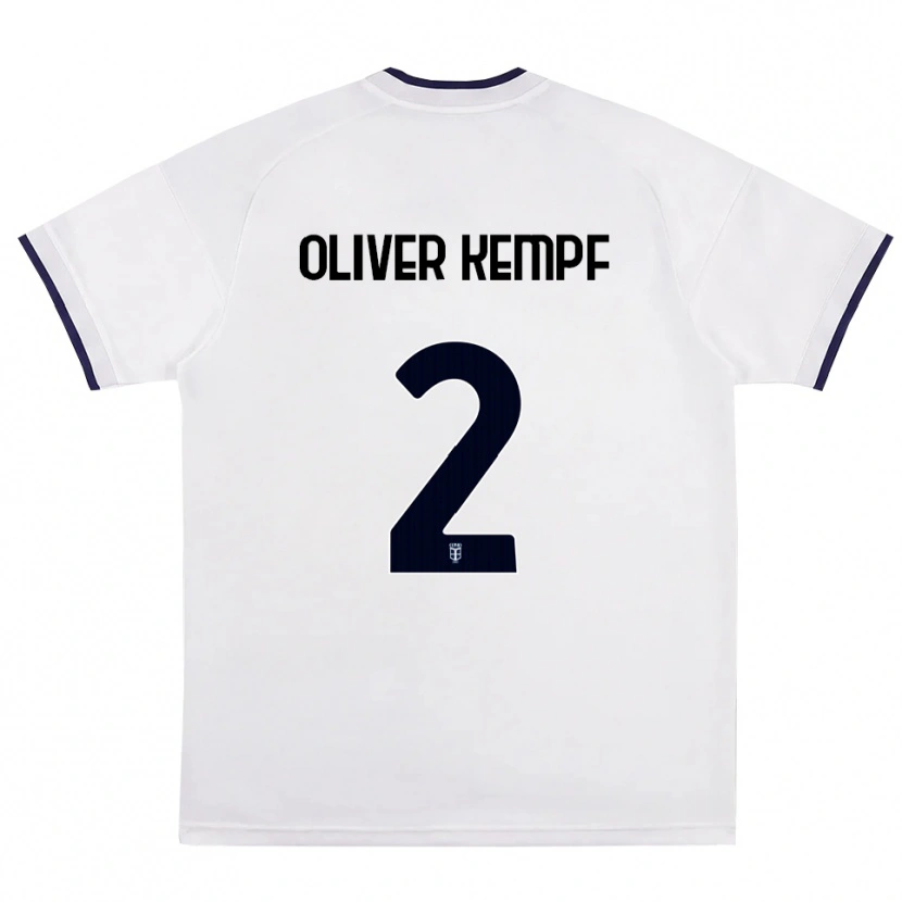 Danxen Bambino Maglia Marc Oliver Kempf #2 Bianco Rosso Blu Reale Kit Gara Away 2026/27 Maglietta