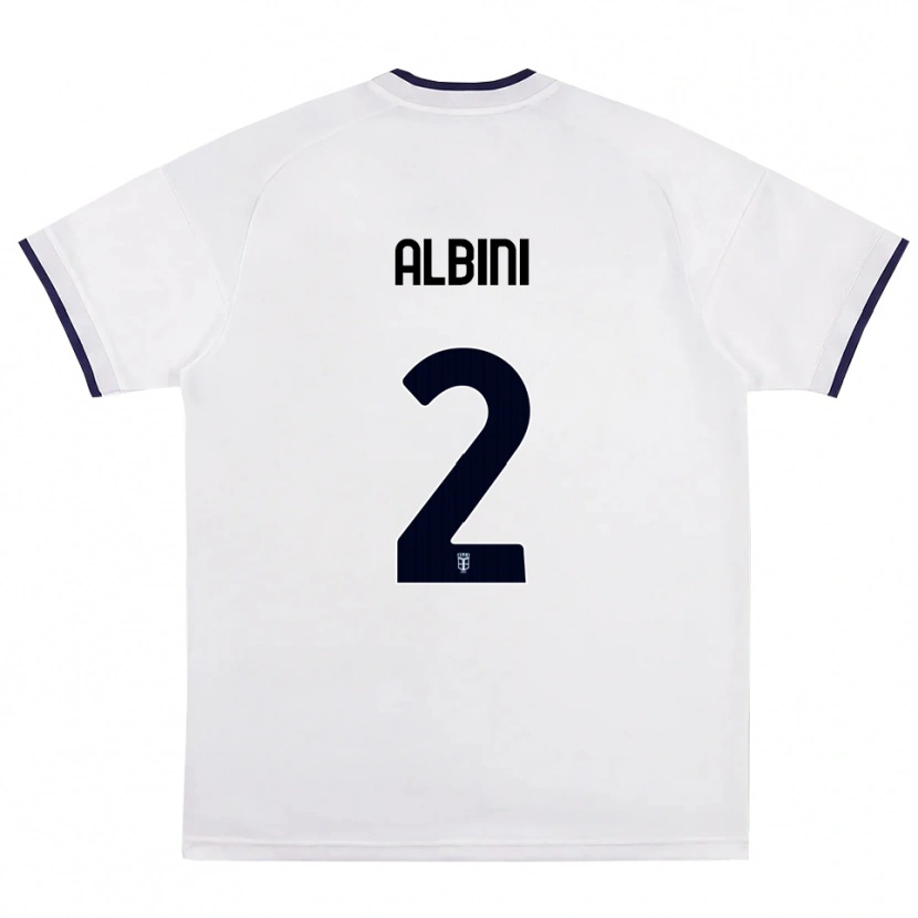 Danxen Bambino Maglia Matteo Albini #2 Bianco Rosso Blu Reale Kit Gara Away 2026/27 Maglietta