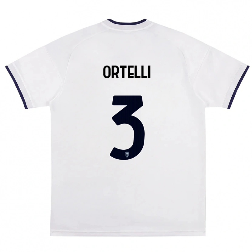 Danxen Bambino Maglia Manuel Ortelli #3 Bianco Rosso Blu Reale Kit Gara Away 2026/27 Maglietta