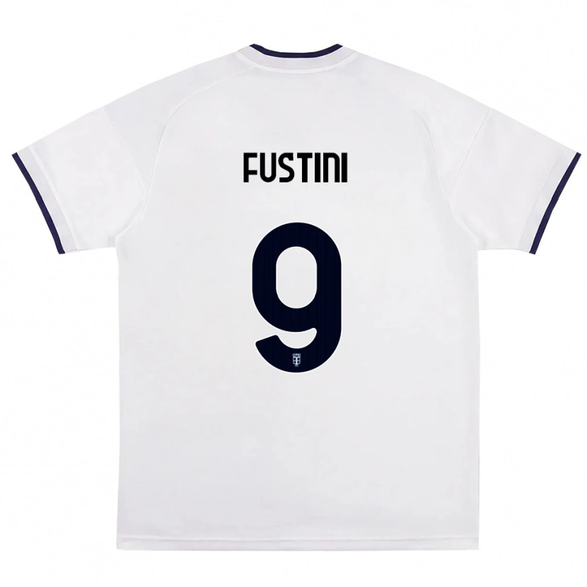 Danxen Bambino Maglia Kevin Fustini #9 Bianco Rosso Blu Reale Kit Gara Away 2026/27 Maglietta