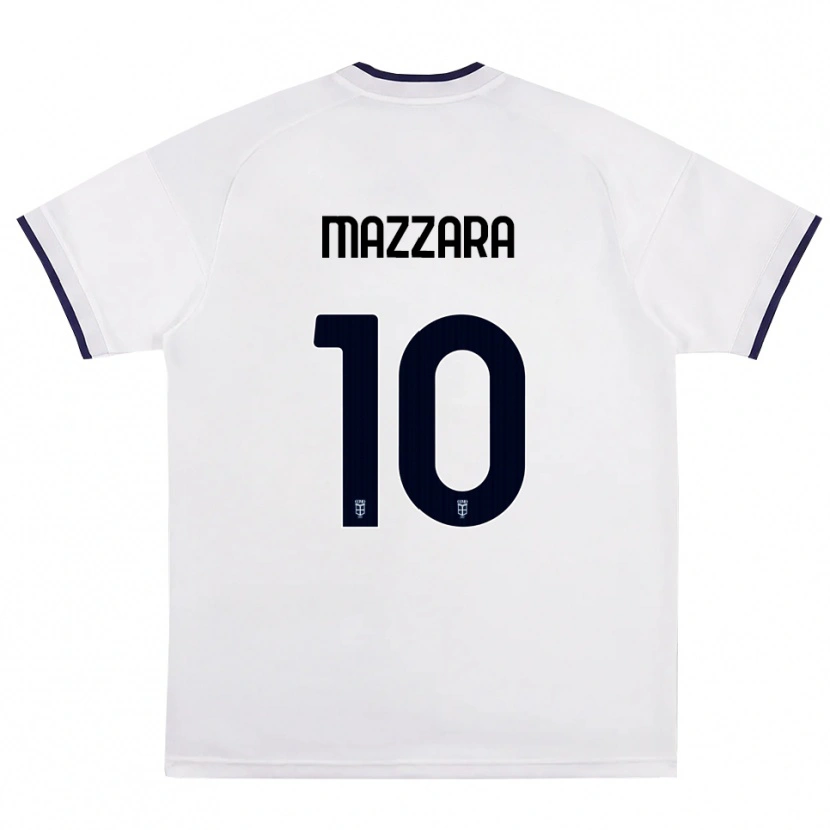 Danxen Bambino Maglia Cristian Mazzara #10 Bianco Rosso Blu Reale Kit Gara Away 2026/27 Maglietta