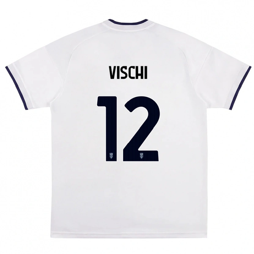 Danxen Bambino Maglia Tommaso Vischi #12 Bianco Rosso Blu Reale Kit Gara Away 2026/27 Maglietta